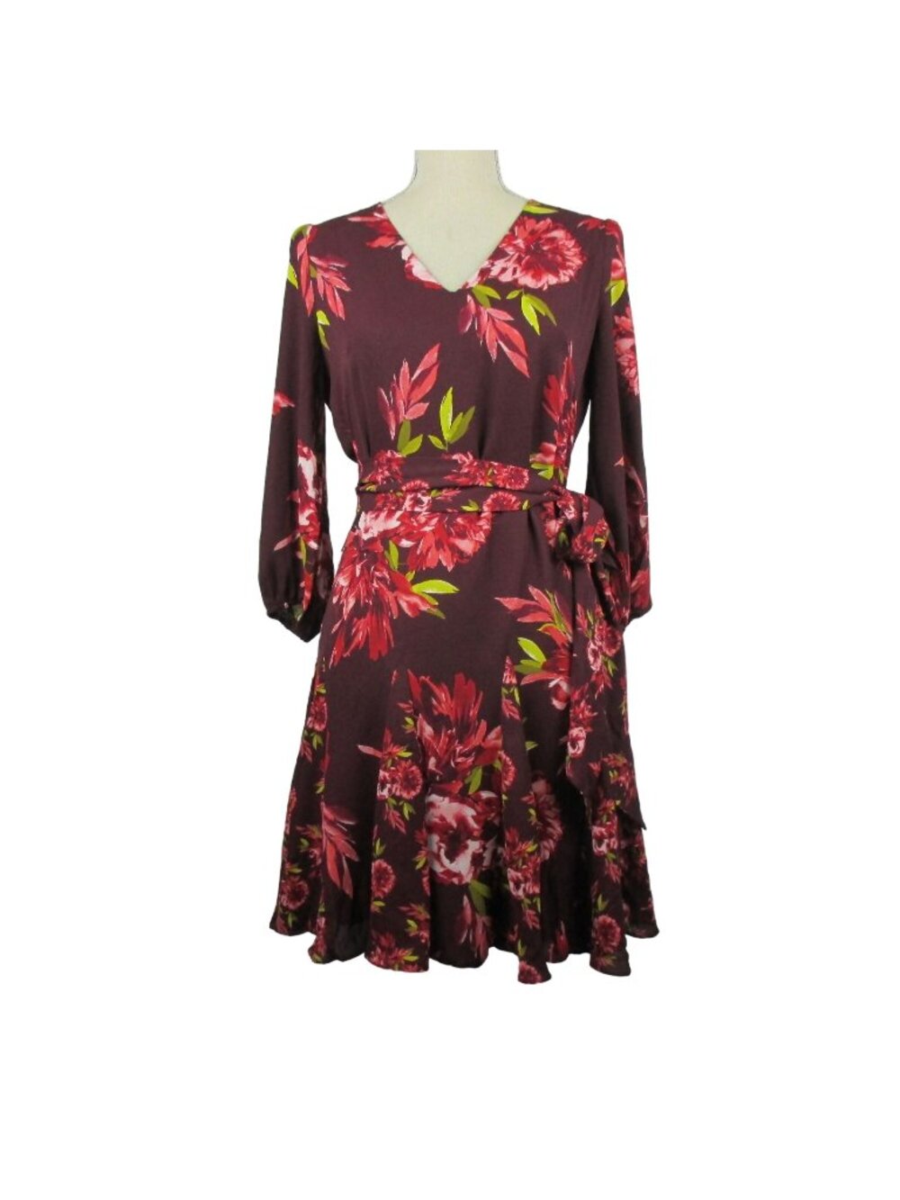 WHBM Dress Women’s Boho Floral Chiffon with tie Size 2 $180 Fall Career